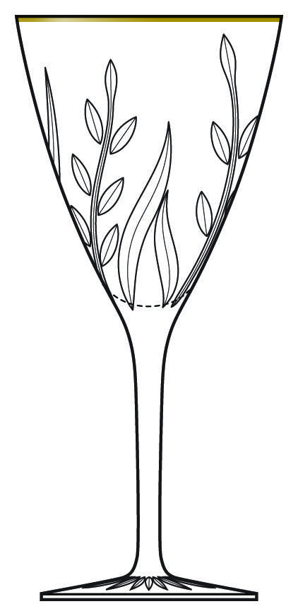 Cassandra Gold Water Goblet by Cristal D'Arques - Durand-1