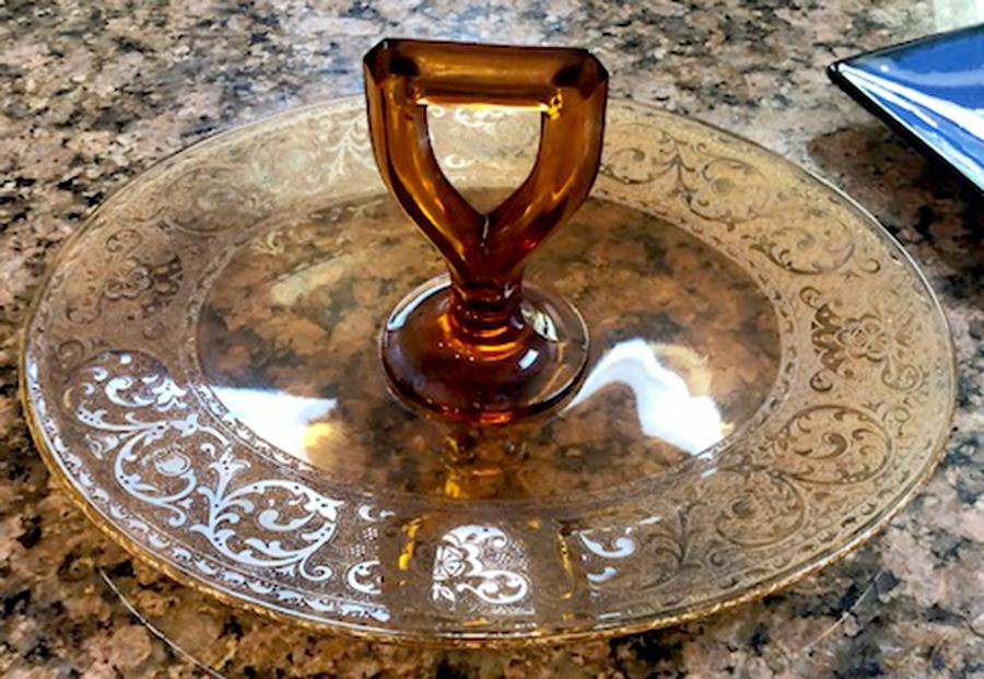 Etch 725 Amber Center Handle Tray by Cambridge-1