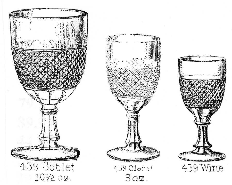 Panel with Diamond Point Water Goblet by Central Glass Works-1