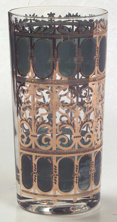 Emerald Scroll Highball Glass by Culver-1