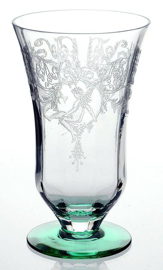 Morgan Green (Clear Bowl, Green Stem, Stem 22) Iced Tea by Central Glass Works-1