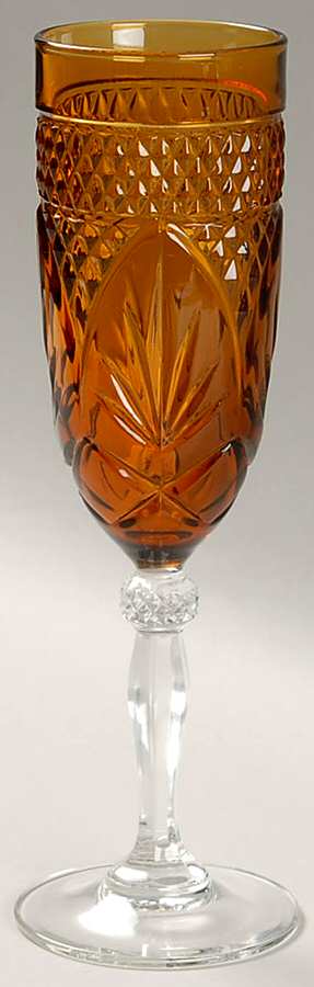 Antique Amber Fluted Champagne by Cristal D'Arques - Durand-1