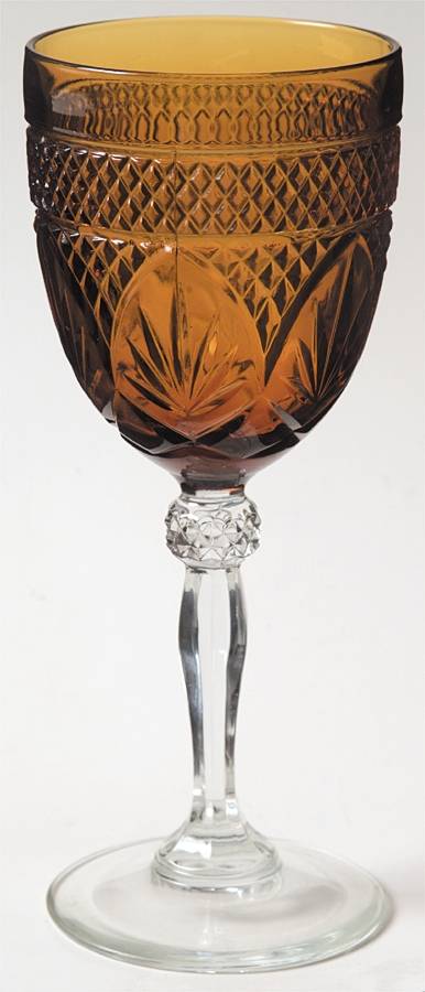 Antique Amber Water Goblet by Cristal D'Arques - Durand-1