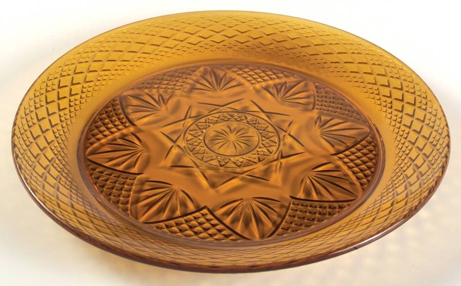 Antique Amber Dinner Plate by Cristal D'Arques - Durand-1