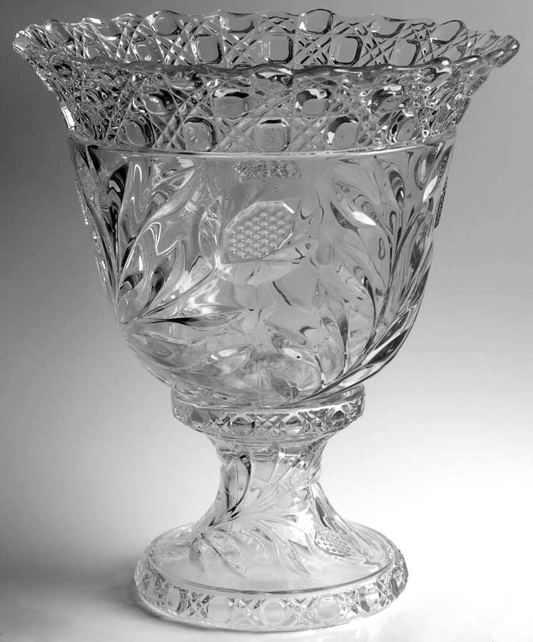 Wild Rose Clear Punch Bowl with Stand by Cambridge-1