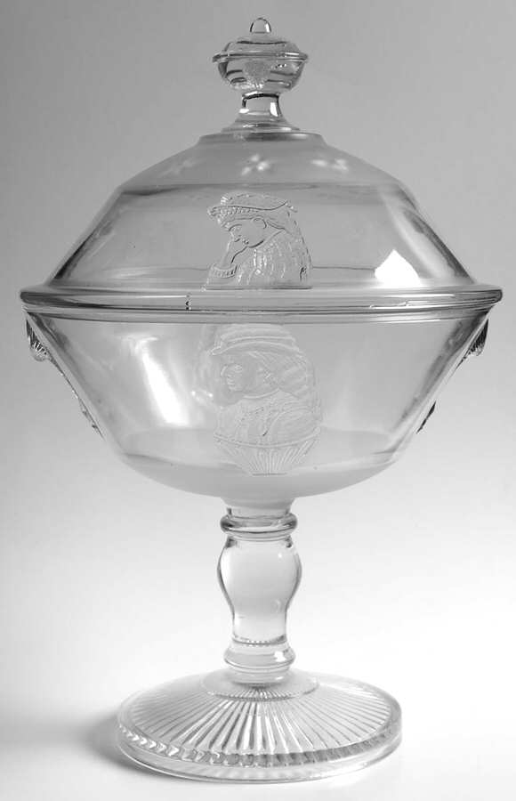 Actress 8" Compote & Lid by Crystal Glass -1