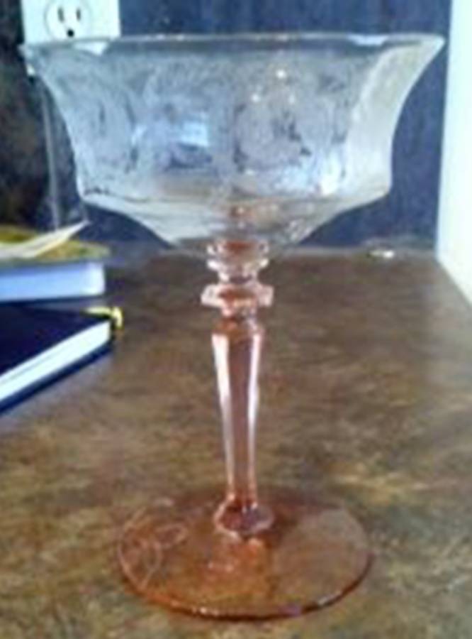 Balda Clear Pink (Stem 1440) Champagne/Tall Sherbet by Central Glass Works-1
