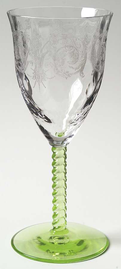 Balda Green (Stem 1426) Water Goblet by Central Glass Works-1
