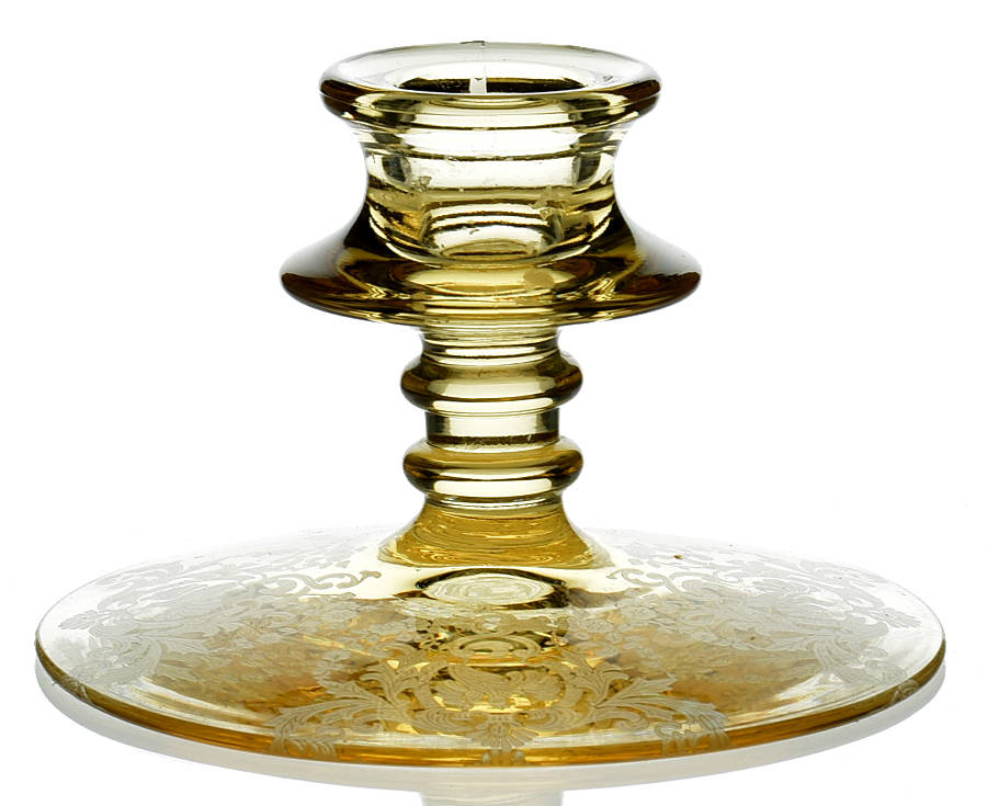 Hester Topaz (Stem 1470) Single Light Candlestick by Central Glass Works-1