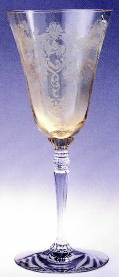 Hester Topaz (Stem 1470) Water Goblet by Central Glass Works-1