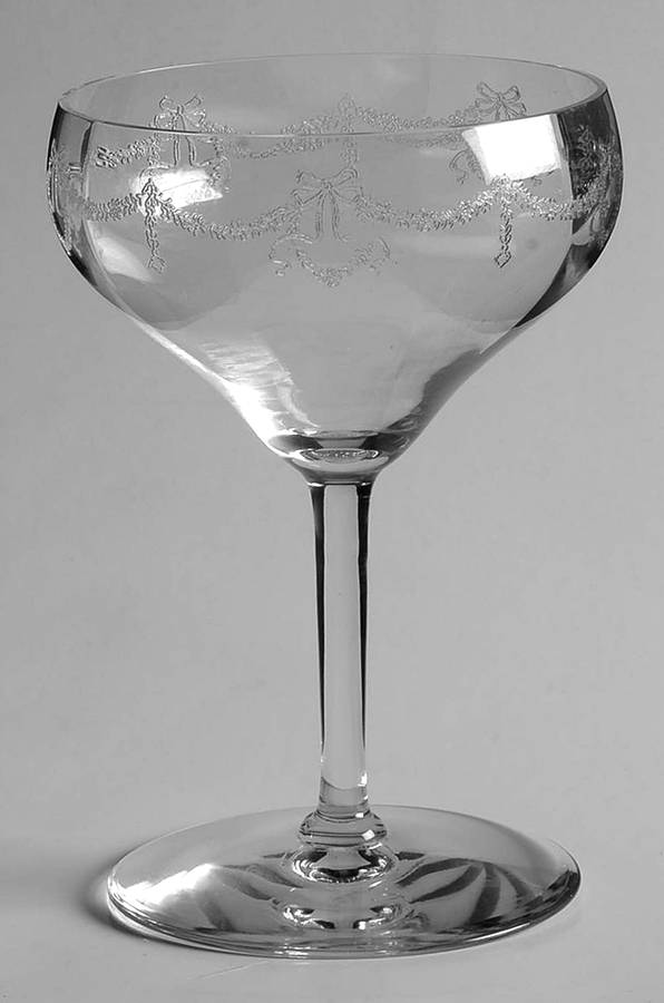 Etch 14  Champagne/Tall Sherbet by Central Glass Works-1