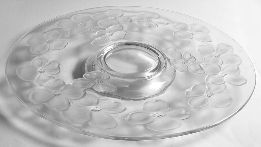 Dogwood Clear (Satin) Footed Cake Plate by Colony-1