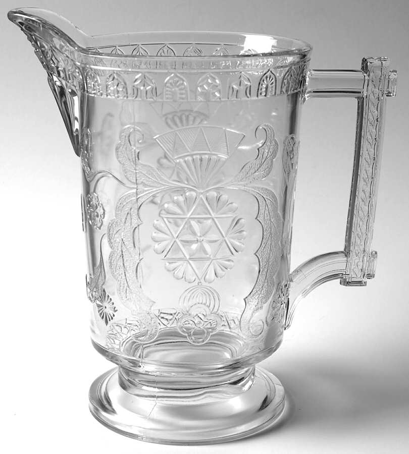 Scroll with Flowers 52 Oz Pitcher by Central Glass Works-1