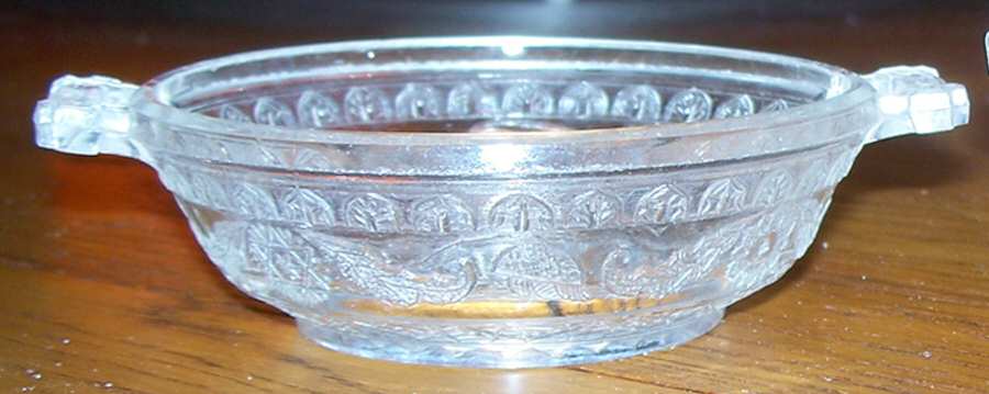 Scroll with Flowers Round Butter Dish No Lid by Central Glass Works-1