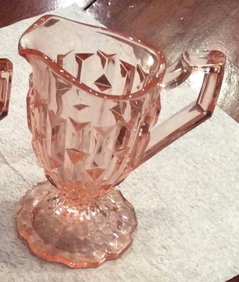 Francis Pink Creamer by Central Glass Works-1