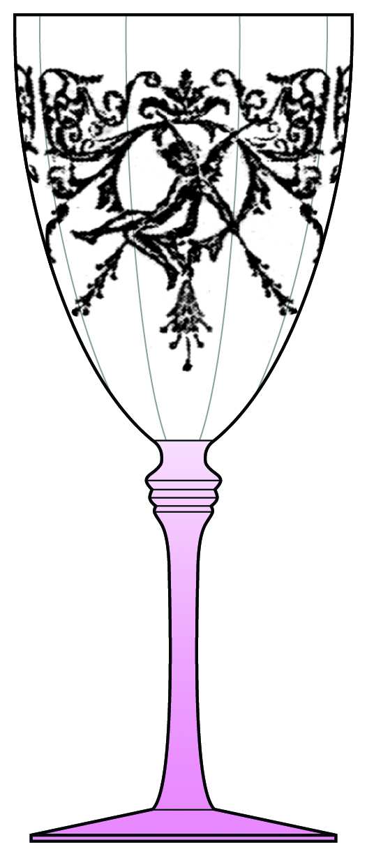 Morgan Pink (Unknown Stem) Water Goblet by Central Glass Works-1