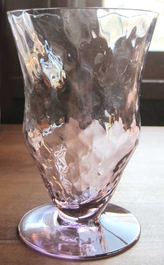 1440 Lavender (Diamond Optic) Footed Tumbler by Central Glass Works-1