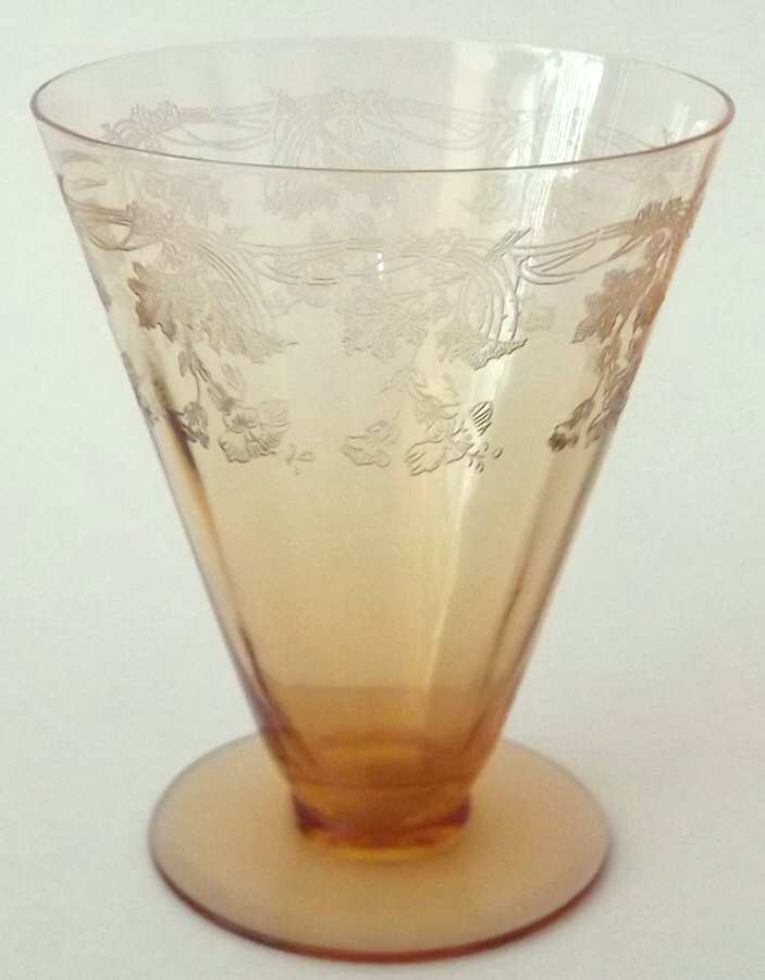 Scott's Morning Glory Pink (Stem 1422) Footed Tumbler by Central Glass Works-1