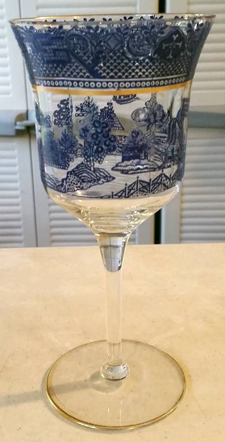 Willow Blue Water Goblet by Cambridge-1