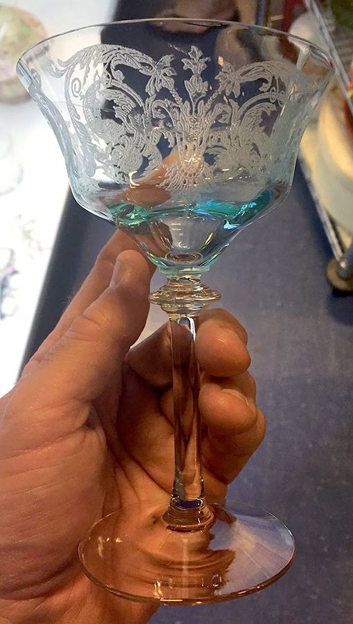Balda Blue Champagne/Tall Sherbet by Central Glass Works-1