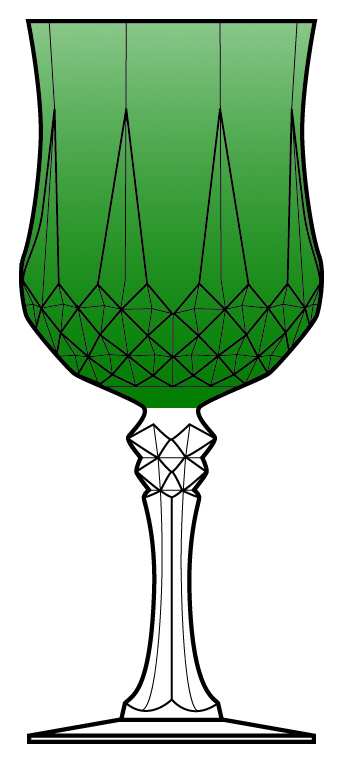 Longchamp (Clear) Green Water Goblet by Cristal D'Arques - Durand-1