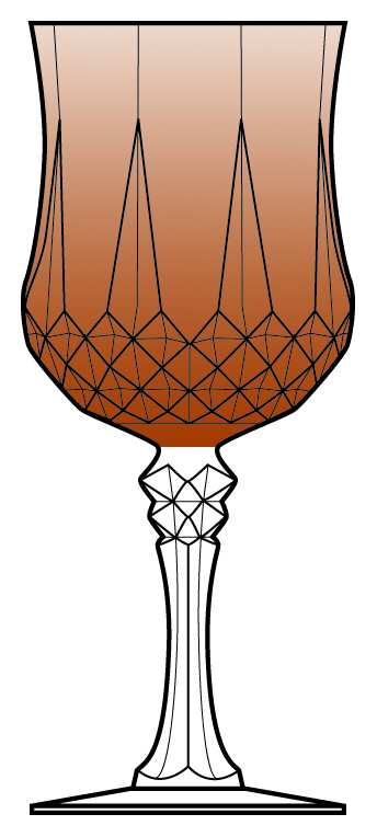 Longchamp (Clear) Amber Water Goblet by Cristal D'Arques - Durand-1