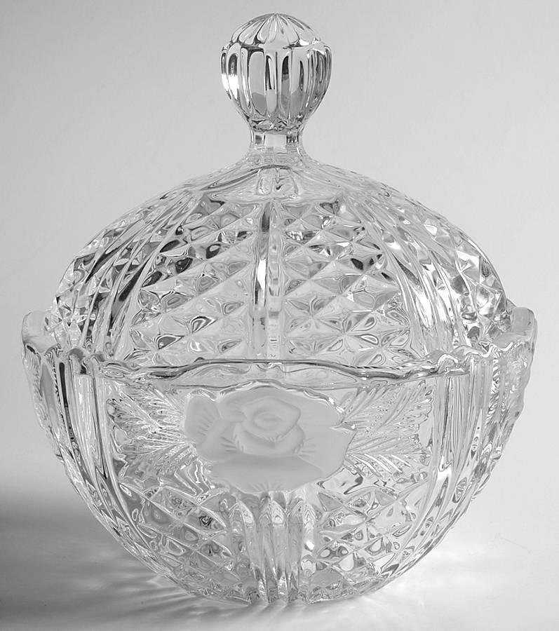 Dorsette Oval Candy Dish with Lid by Crystal Clear Industries-1