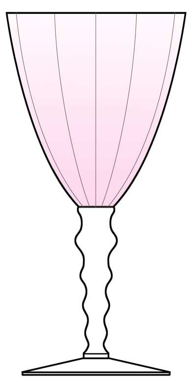 24 (Pink Bowl) Water Goblet by Central Glass Works-1