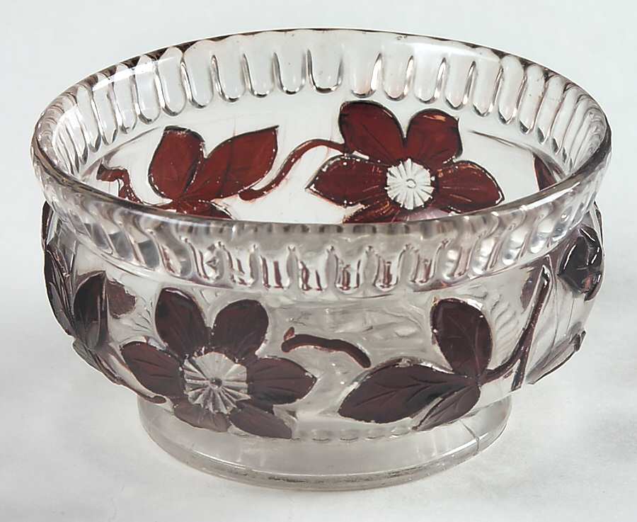 Clematis Ruby Flashed Finger Bowl by Crystal Glass -1