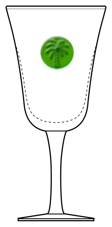 Palm Medallion Green Water Goblet by Casafina-1