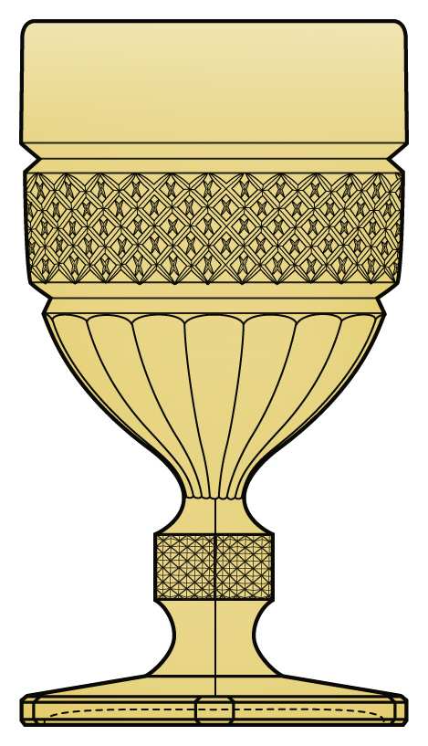 Early American Topaz Stem 587) Water Goblet by Co-Operative Flint-1