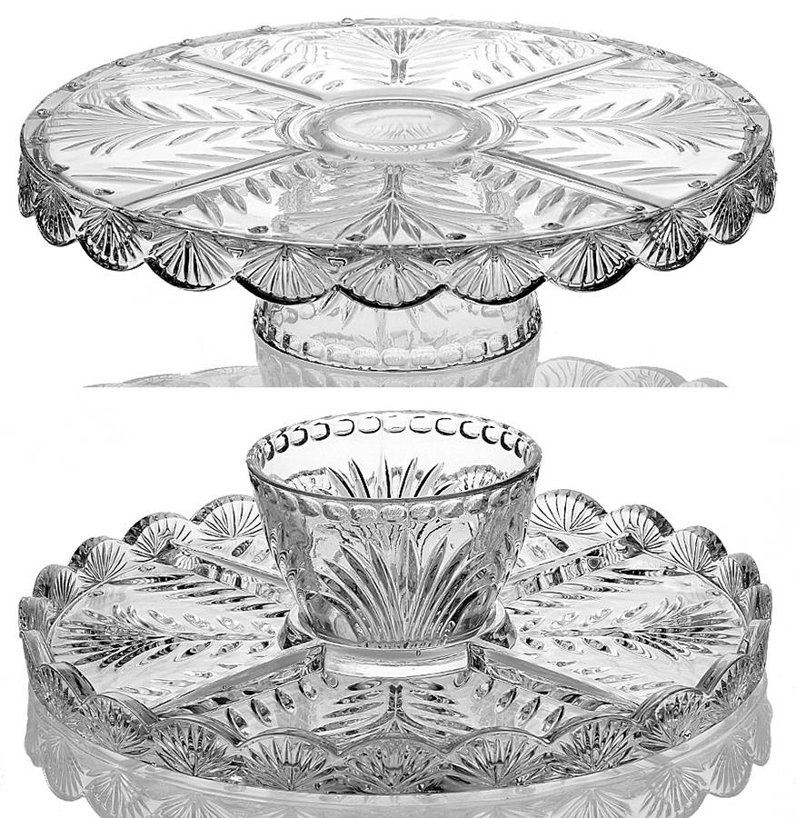 Portico (2 Piece) Cake Stand/Chip & Dip Set by Crystal Clear Industries-1