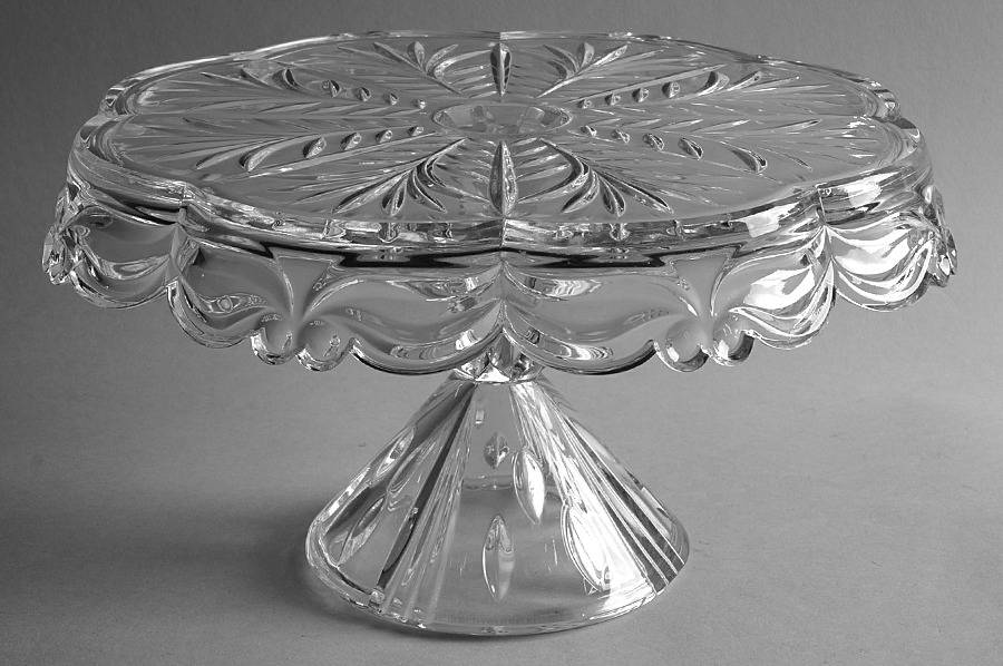 Portico 11" Diameter Footed Cake Plate by Crystal Clear Industries-1