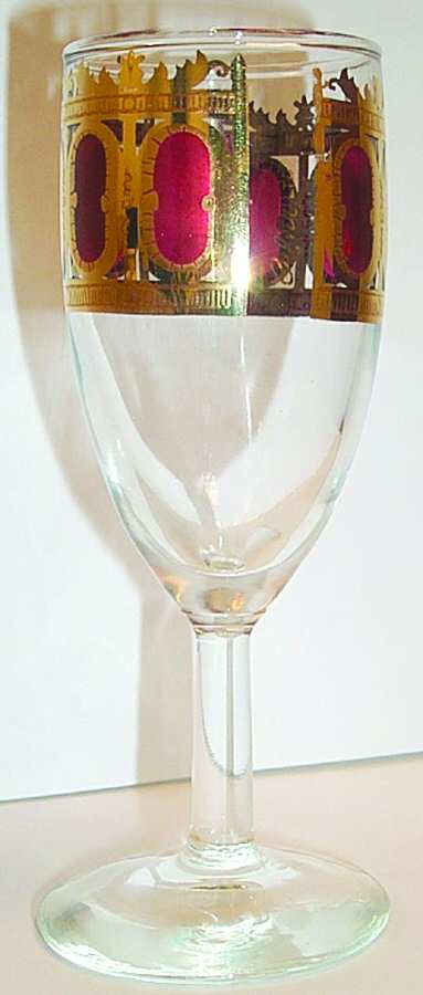 Cranberry Scroll Cordial Glass by Culver-1