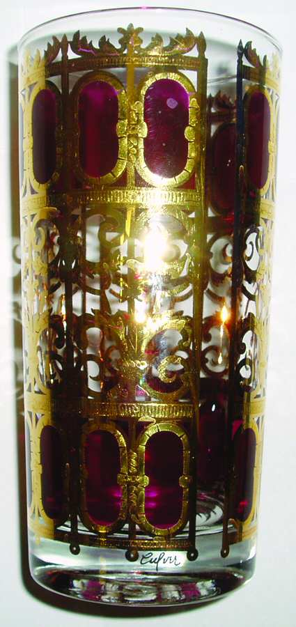 Cranberry Scroll 14 Oz Flat Tumbler by Culver-1