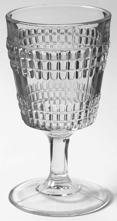 Double Beetle Band Clear Water Goblet by Columbia Glass Co.-1