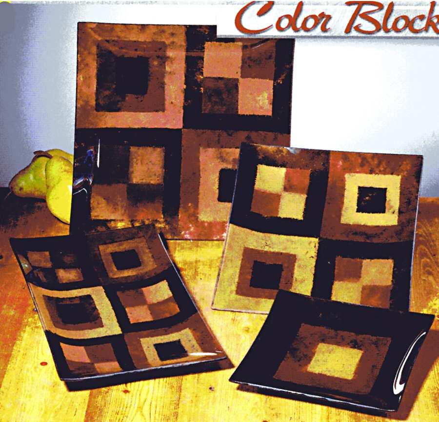 Color Block 8" Square Plate by Certified International-1