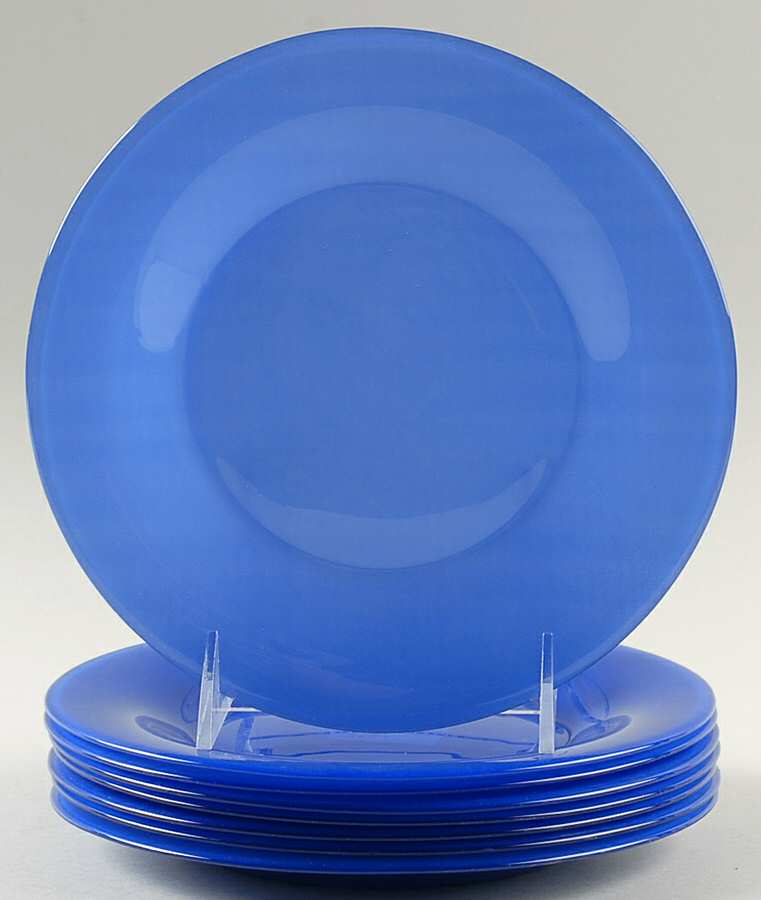 Color Moods Blue 8" Salad Plate by Cristal D'Arques - Durand-1