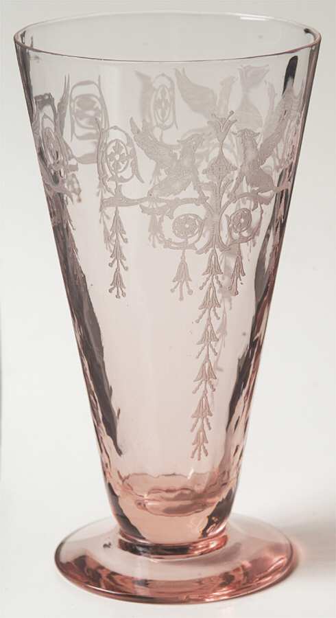 Harding Pink (Line 43) 11 Oz Footed Tumbler by Central Glass Works-1