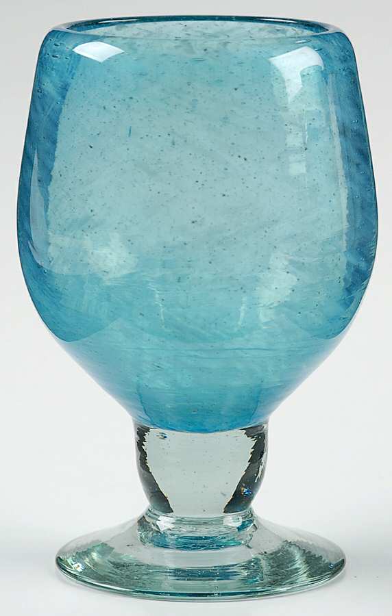 Calypso Aqua (Blue) Water Goblet by Crate & Barrel-1