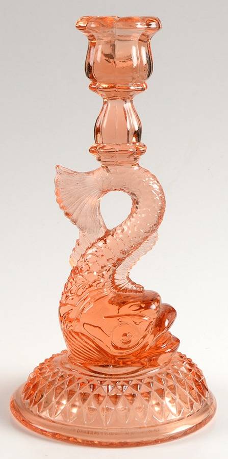 Animals & Figurines #109 Pink Dolphin Candlestick by Cambridge-1