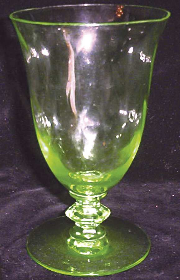 1434 Green Water Goblet by Central Glass Works-1