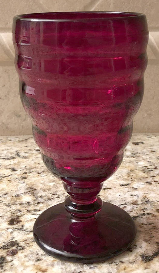 557 Ruby (Stem 557, No Dots) 10 Oz Footed Tumbler by Co-Operative Flint-1