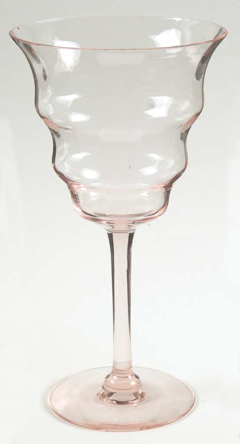 1428 Pink Water Goblet by Central Glass Works-1