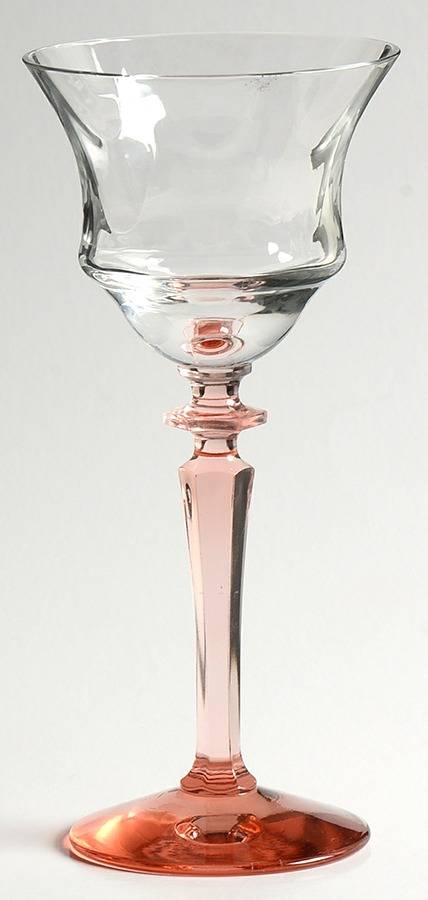 1440 Pink (Pink Stem, Clear Bowl) Wine Glass by Central Glass Works-1
