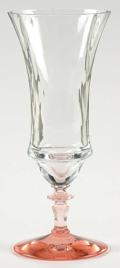 1440 Pink (Pink Stem, Clear Bowl) Parfait by Central Glass Works-1