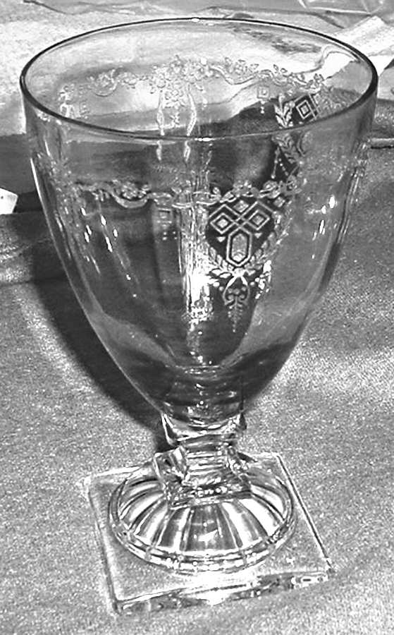 Deco Black Water Goblet by Central Glass Works-1