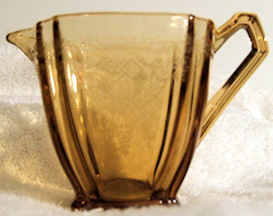 Deco Amber Creamer by Central Glass Works-1