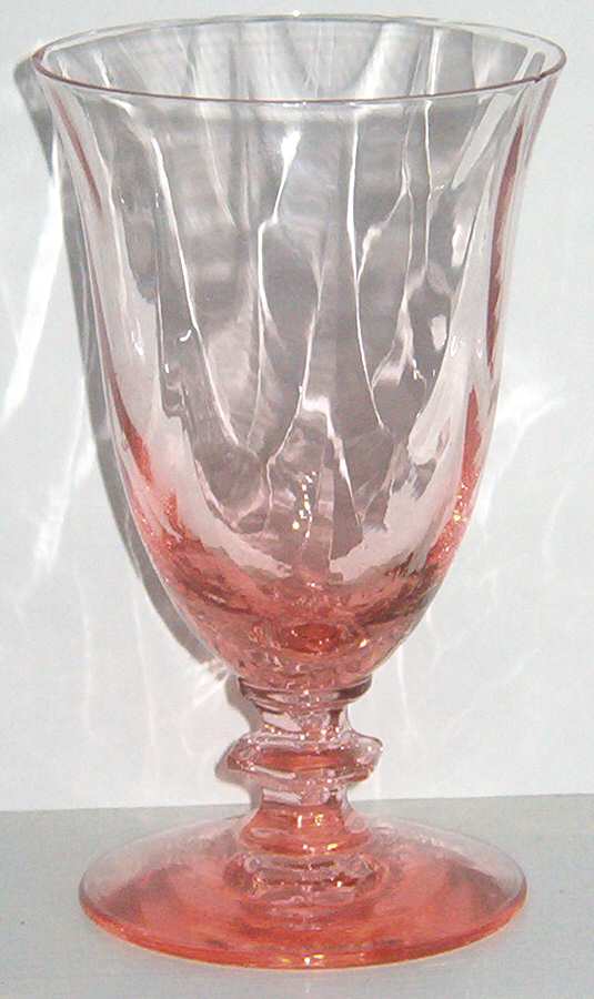 1434 Pink Water Goblet by Central Glass Works-1