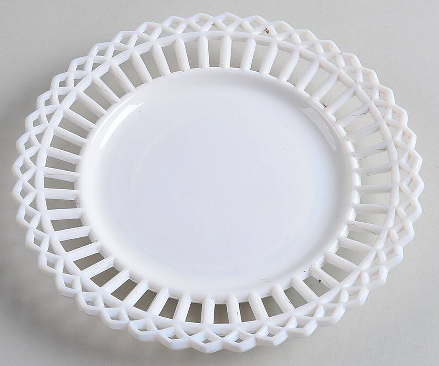Gothic Border Milkglass Luncheon Plate by Canton-1